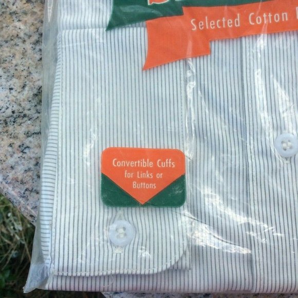 New Men's Sherwood Dress Casual Pin-Stripe Broadcloth Sanforized Shirt Sz 15 1/2 - Picture 3 of 11